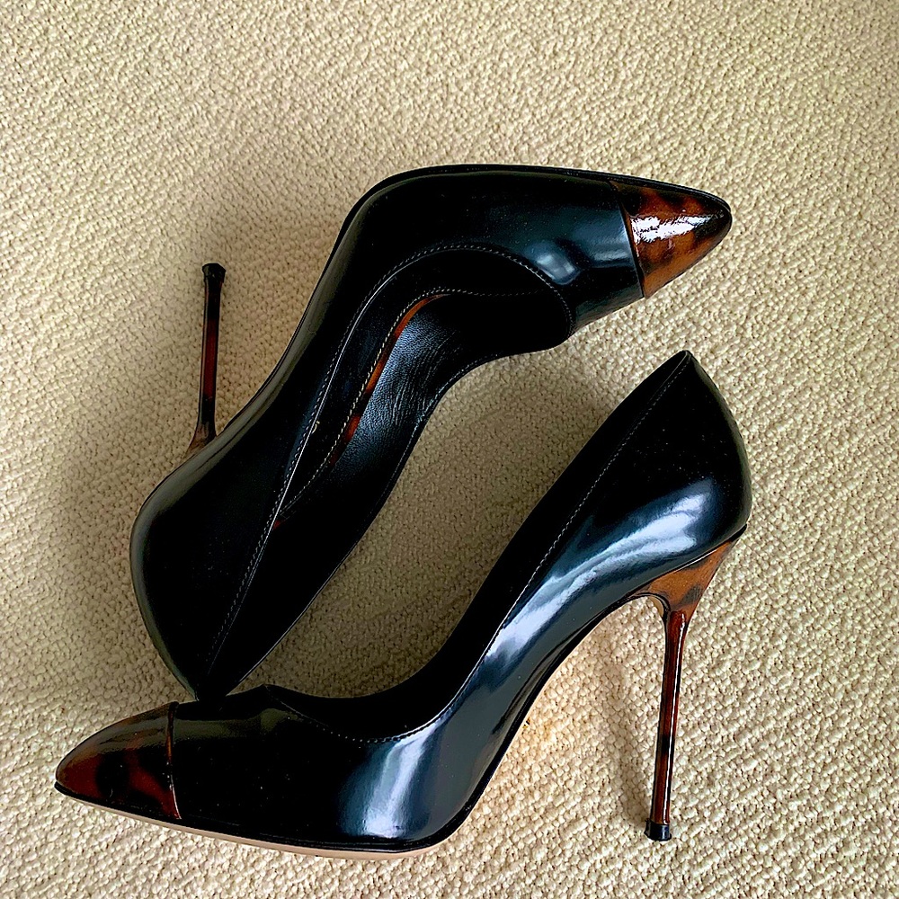 Black & tortoise Sergio Rossi heels